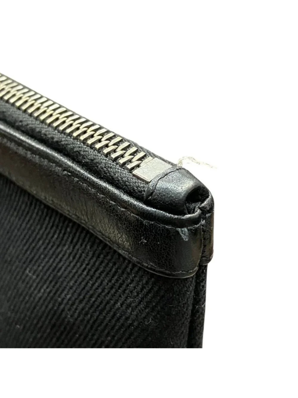 Saint Laurent Rive Gauche Clutch Canvas Leather